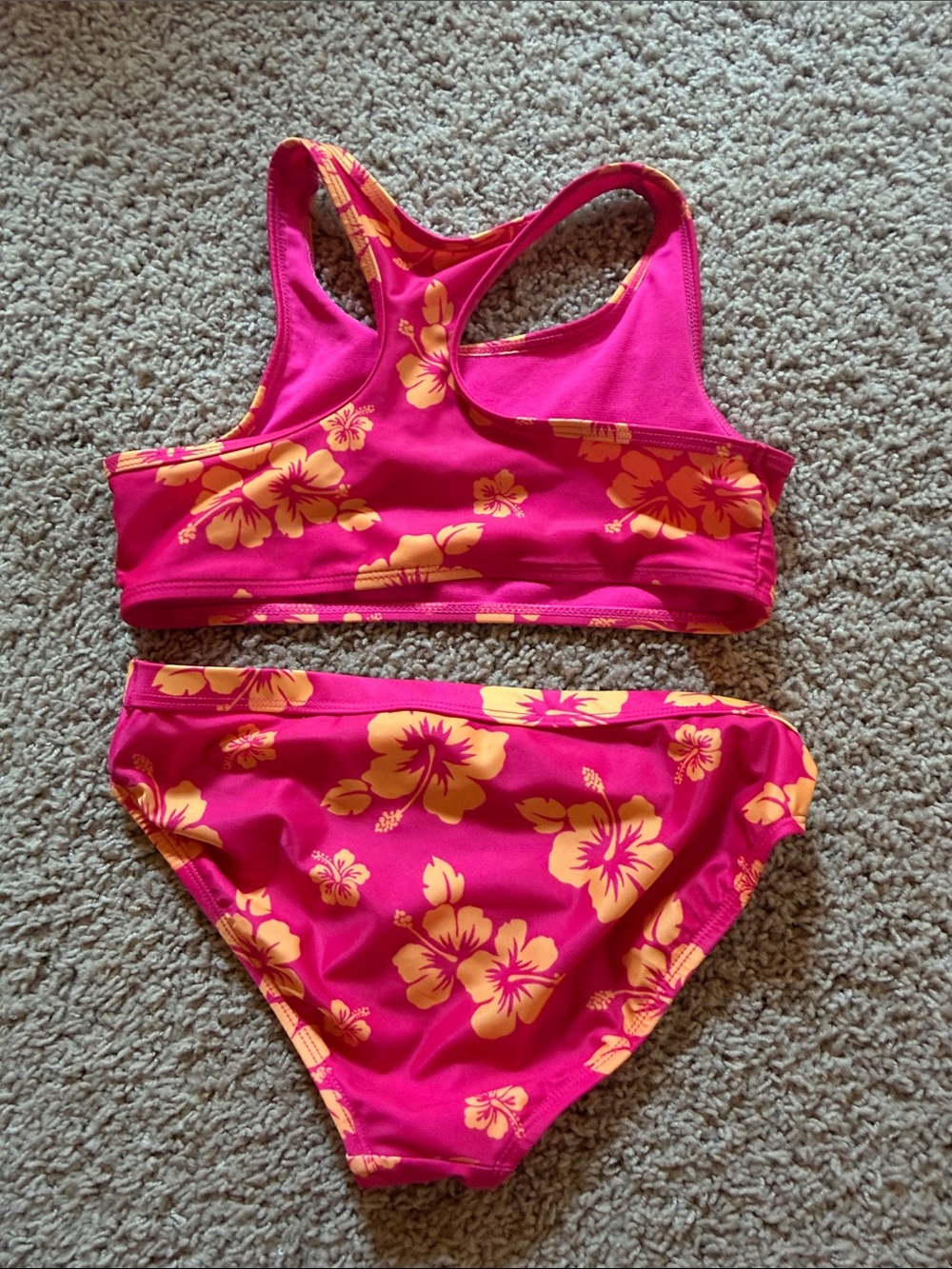 Girls' Pink Floral Two-Piece Swim Set - Picture 3 of 5